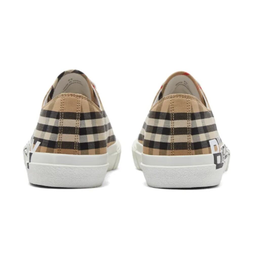 Burberry Archive Beige Logo Check Larkhall Sneakers 43/ Size 10 - Picture 12 of 14